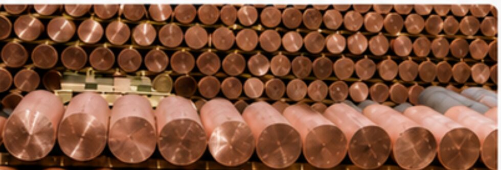 Finished copper billets ready for extrusion